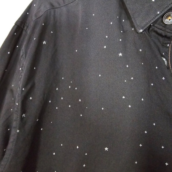 Ted Baker Shirt Mens 5 Large Black Star Print Button Up Office Preppy Casual‎ - Picture 5 of 13